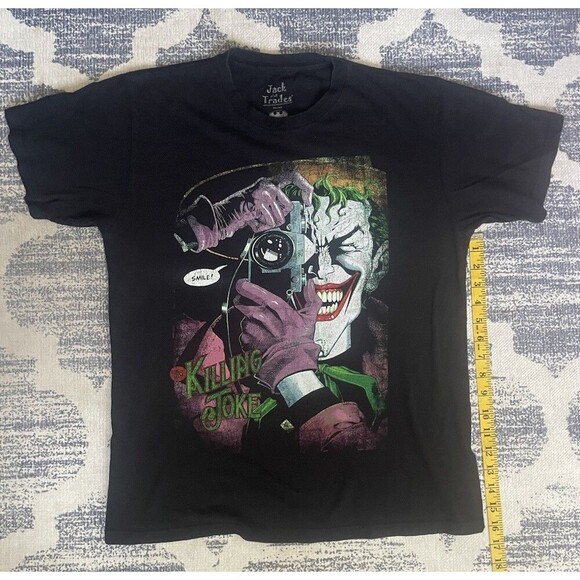 DC Comics Batman Joker Graphic Tee Men’s Medium Jack Of All Trades Black Shirt - Picture 2 of 5